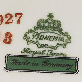 Bohemia Manufacture Signature - Green porcelain brand by Bohemia with the addition Made in Germany