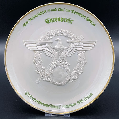 Honorary plate of the police athletics championships 1938 Lübeck
